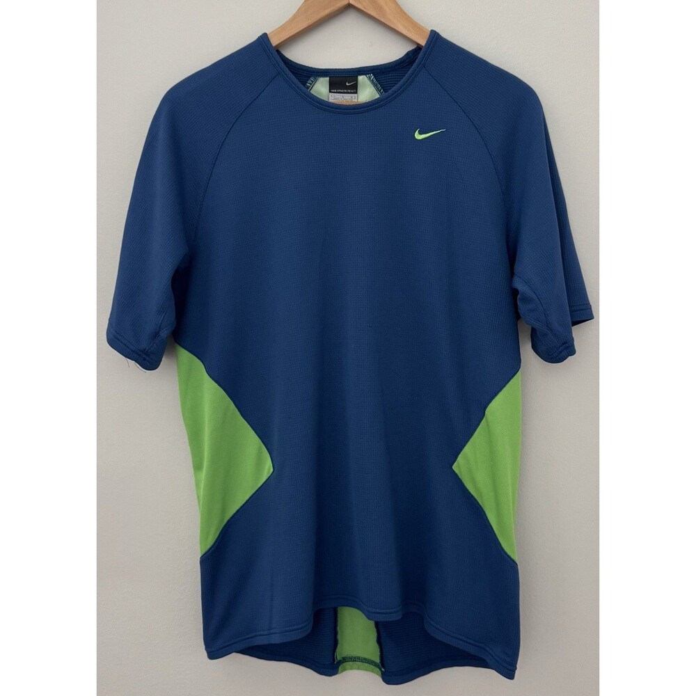Nike 2000's Sphere React Snake Cooling System T-Shirt Men's Large Blue/Green